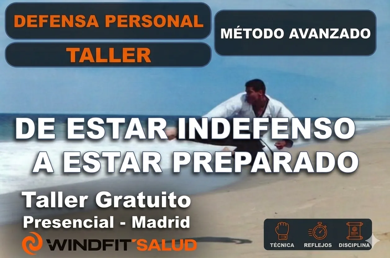 Taller de defensa personal operativa y respuesta adaptativa en Windfit Salud, Madrid